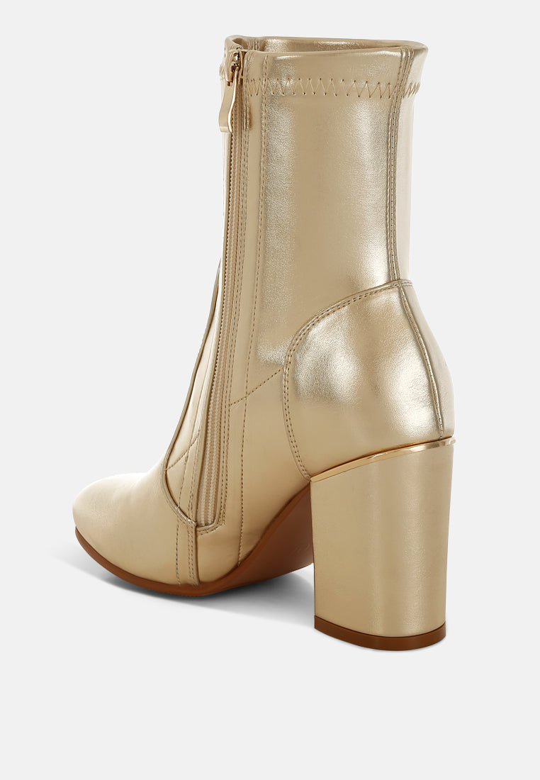 metallic pleather sock boots by ruw#color_gold