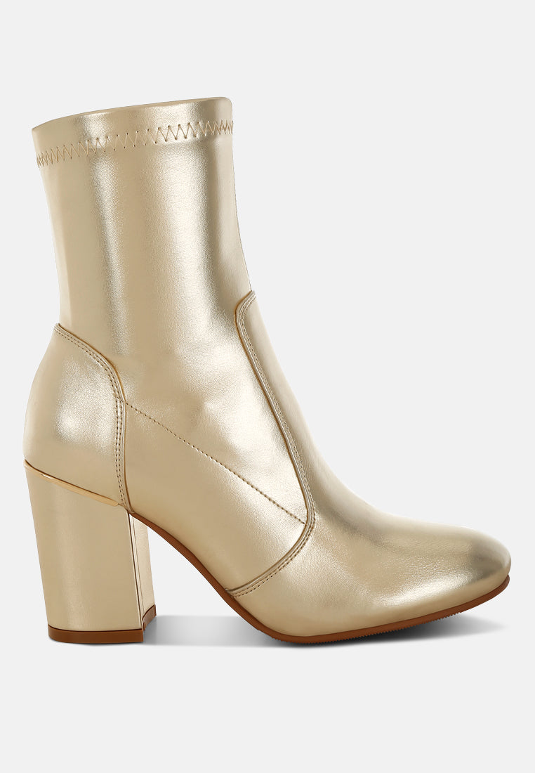 metallic pleather sock boots by ruw#color_gold