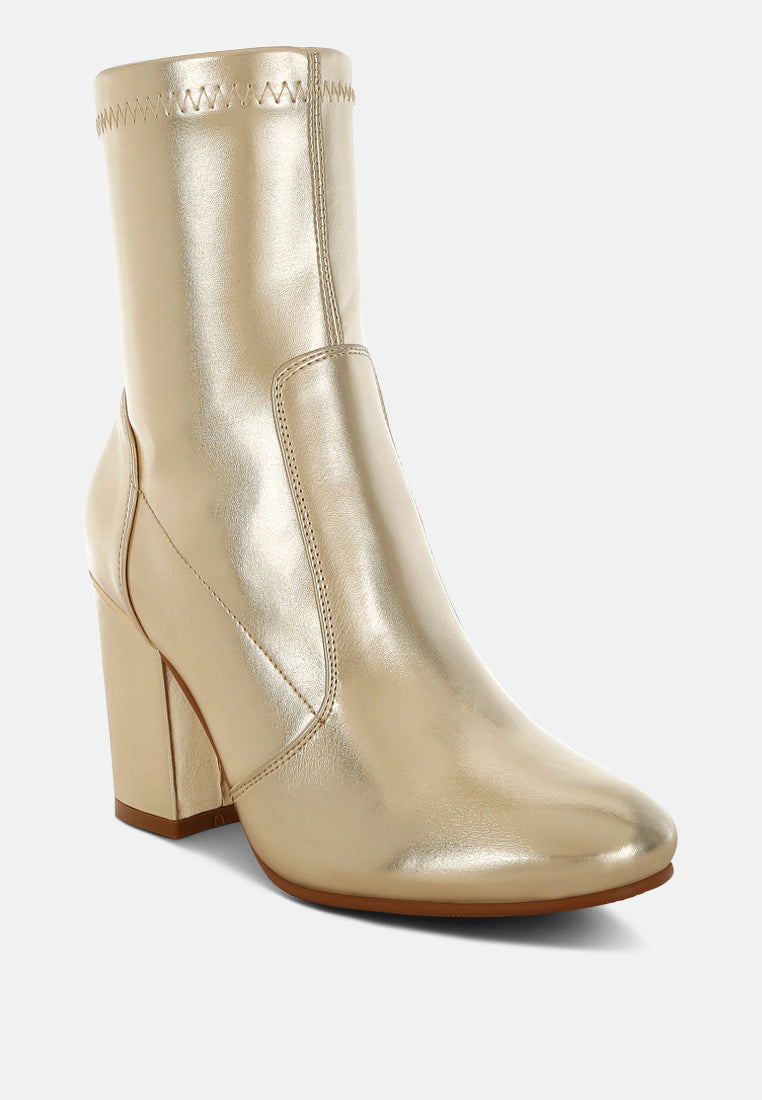 metallic pleather sock boots by ruw#color_gold