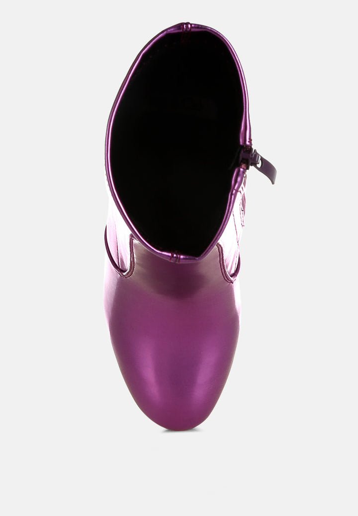 metallic pleather sock boots by ruw#color_purple
