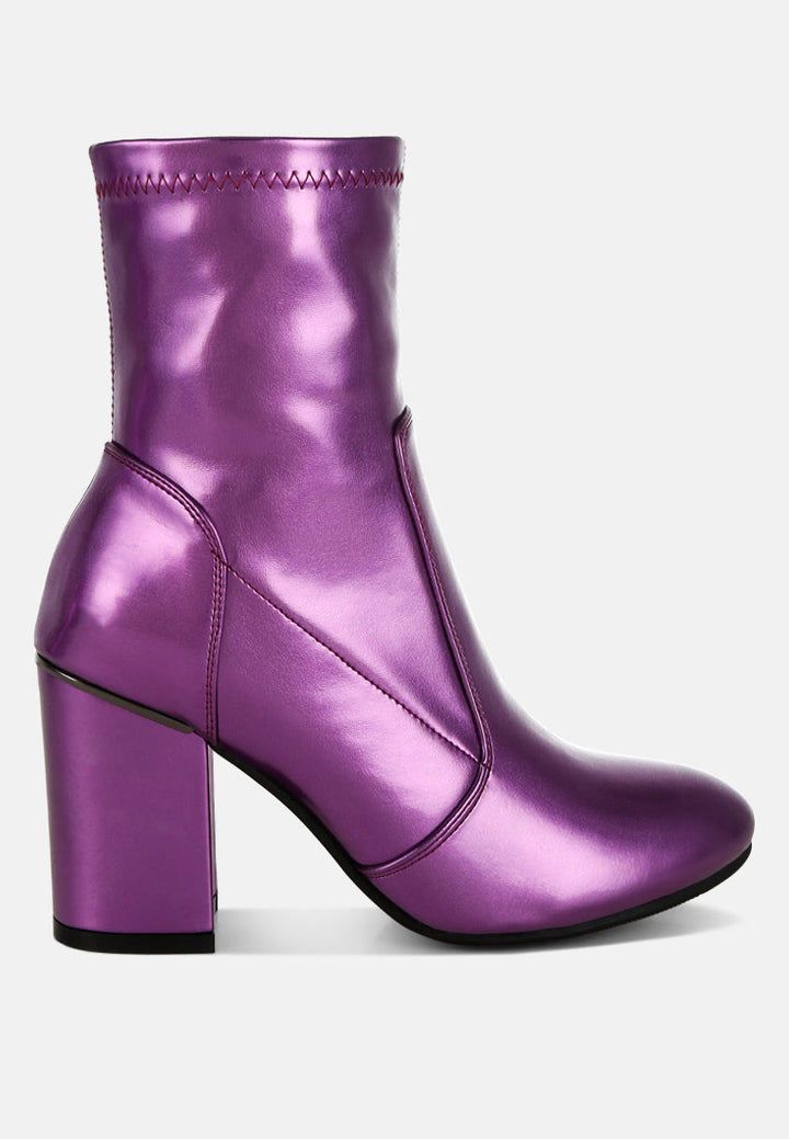 metallic pleather sock boots by ruw#color_purple