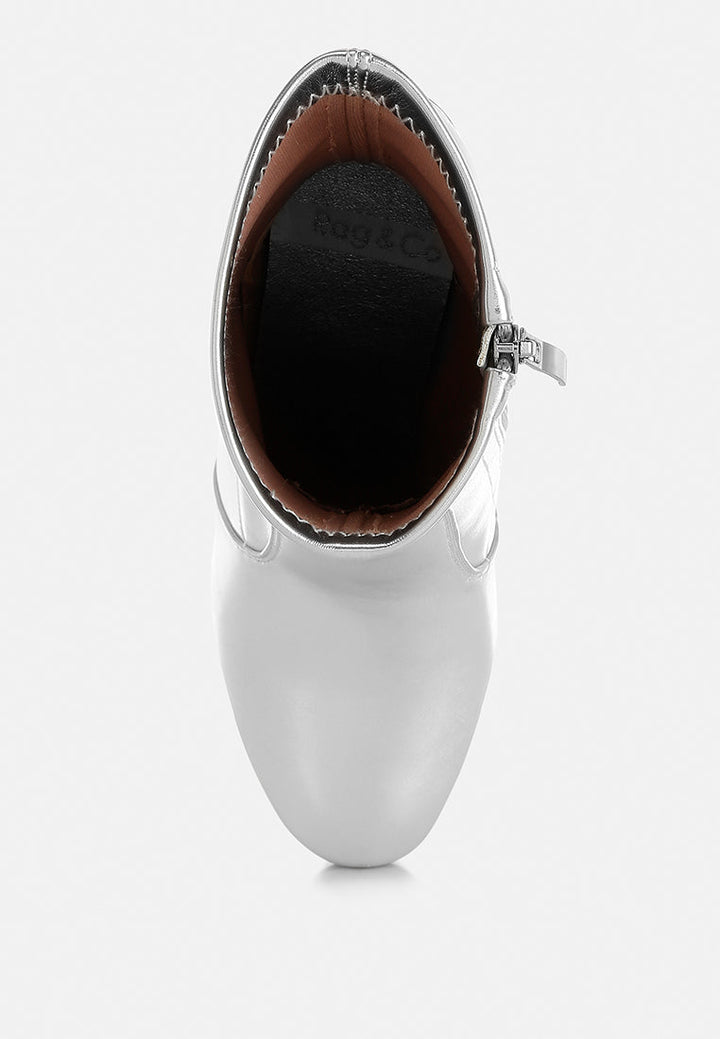 metallic pleather sock boots by ruw#color_silver