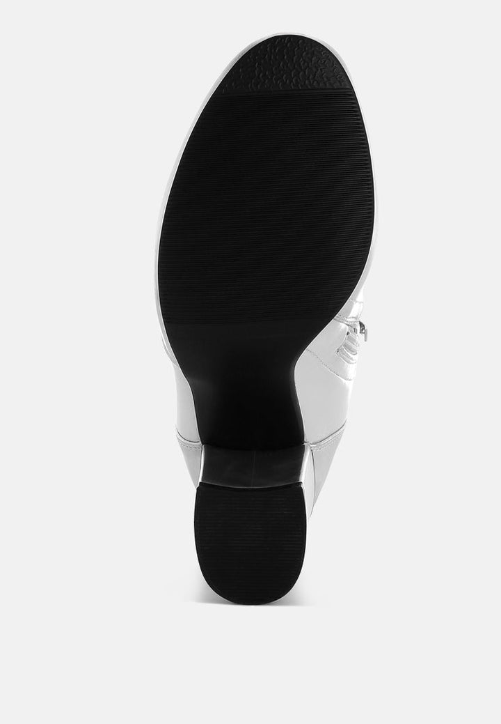 metallic pleather sock boots by ruw#color_silver