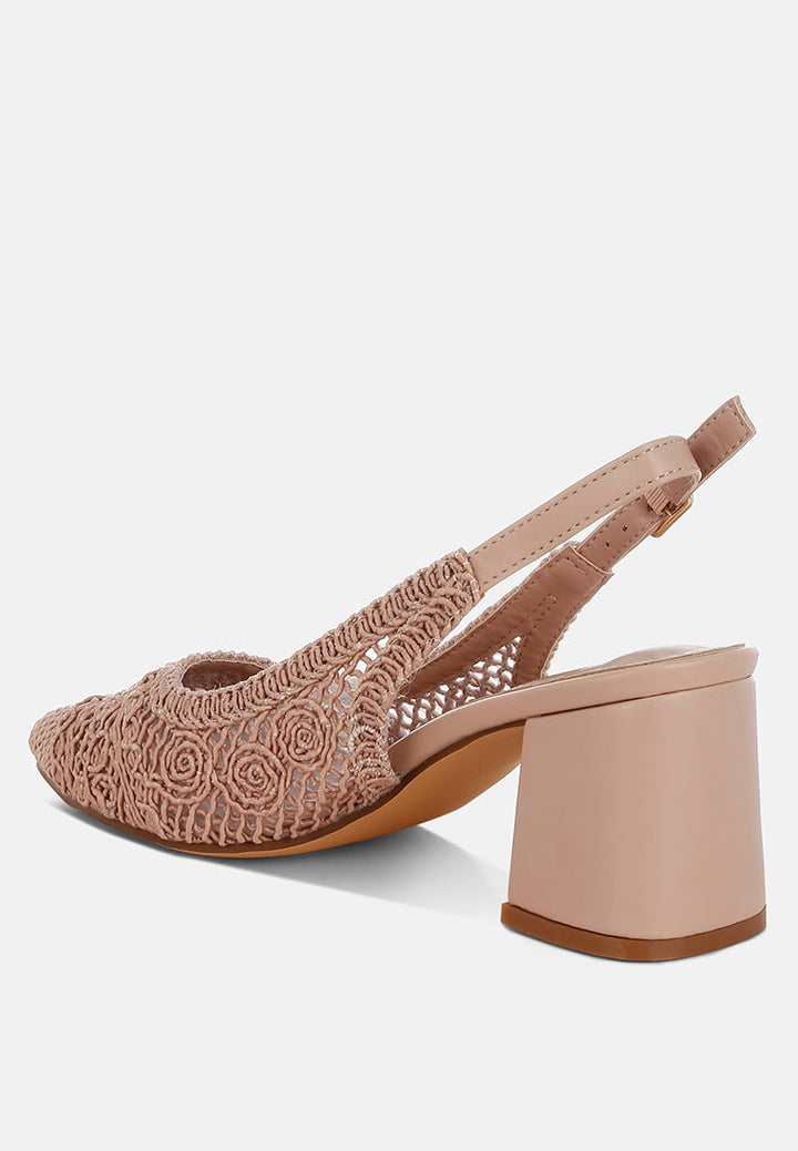 woven design slingback sandals by ruw#color_pink