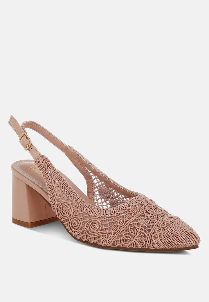 woven design slingback sandals by ruw#color_pink