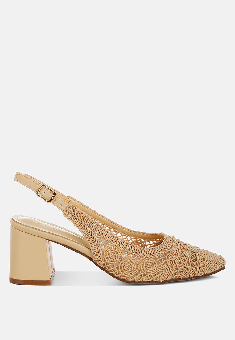 woven design slingback sandals by ruw#color_beige