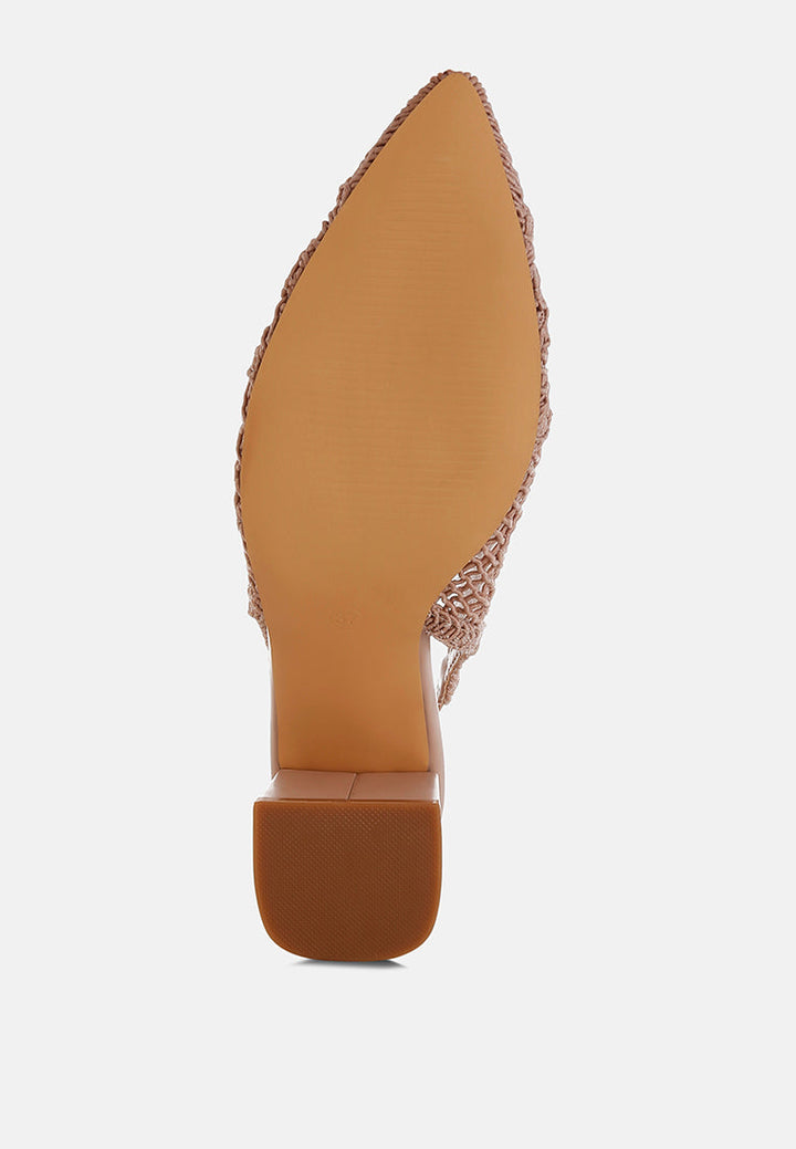 woven design slingback sandals by ruw#color_pink