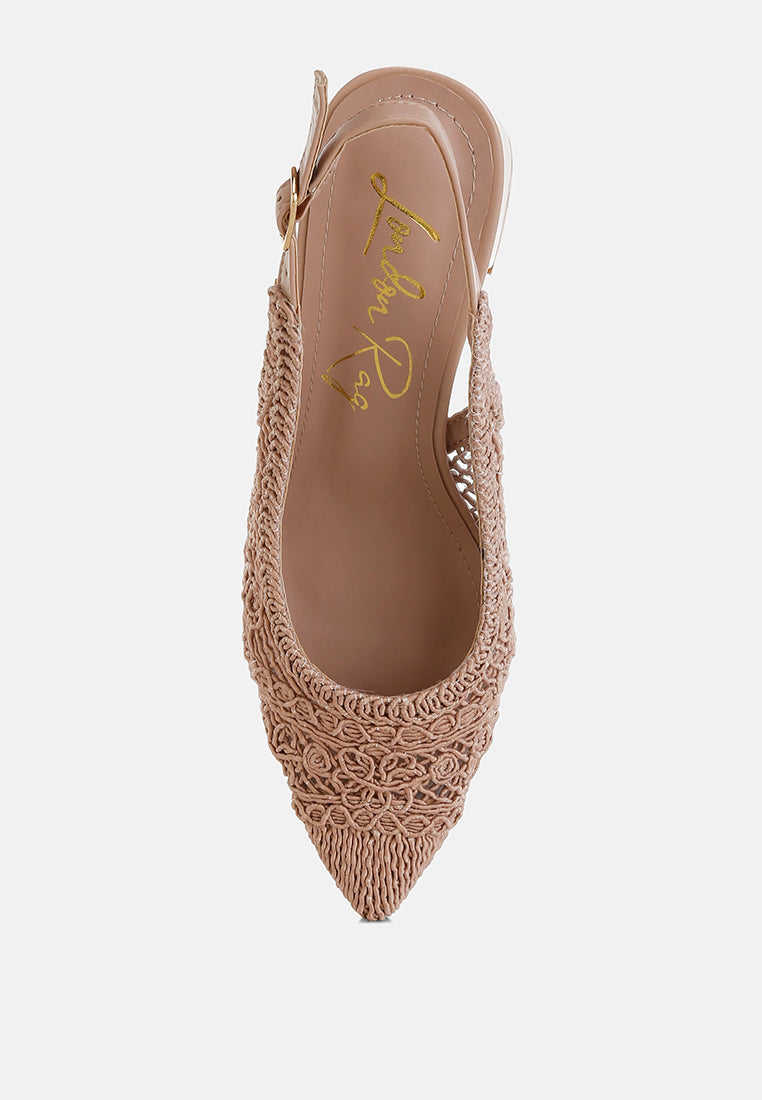 woven design slingback sandals by ruw#color_pink