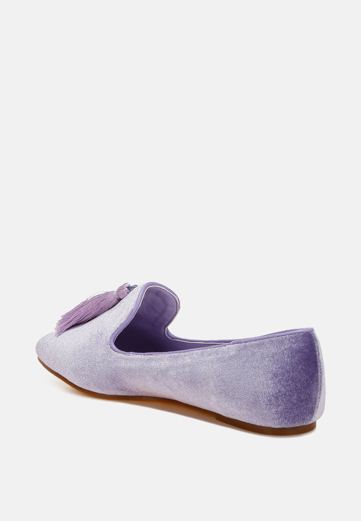 iconic tassel detail velvet loafers by ruw#color_lilac