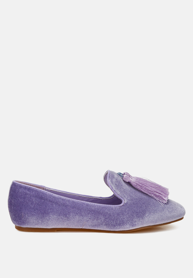 iconic tassel detail velvet loafers by ruw#color_lilac