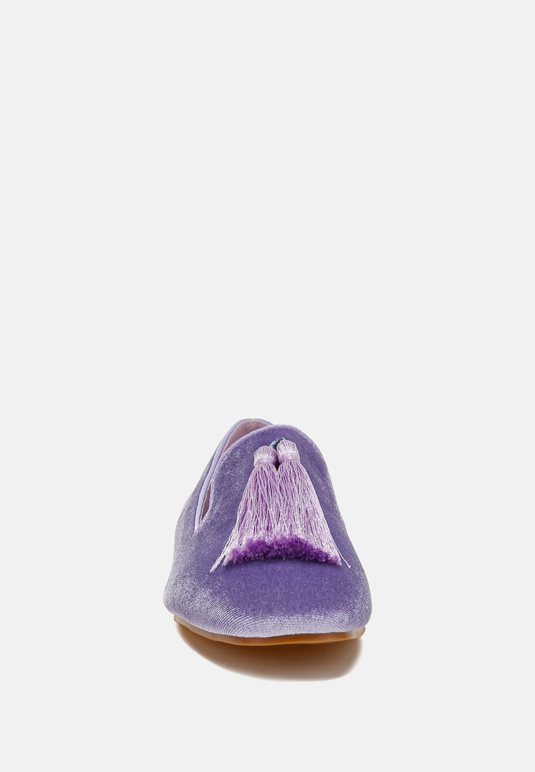 iconic tassel detail velvet loafers by ruw#color_lilac