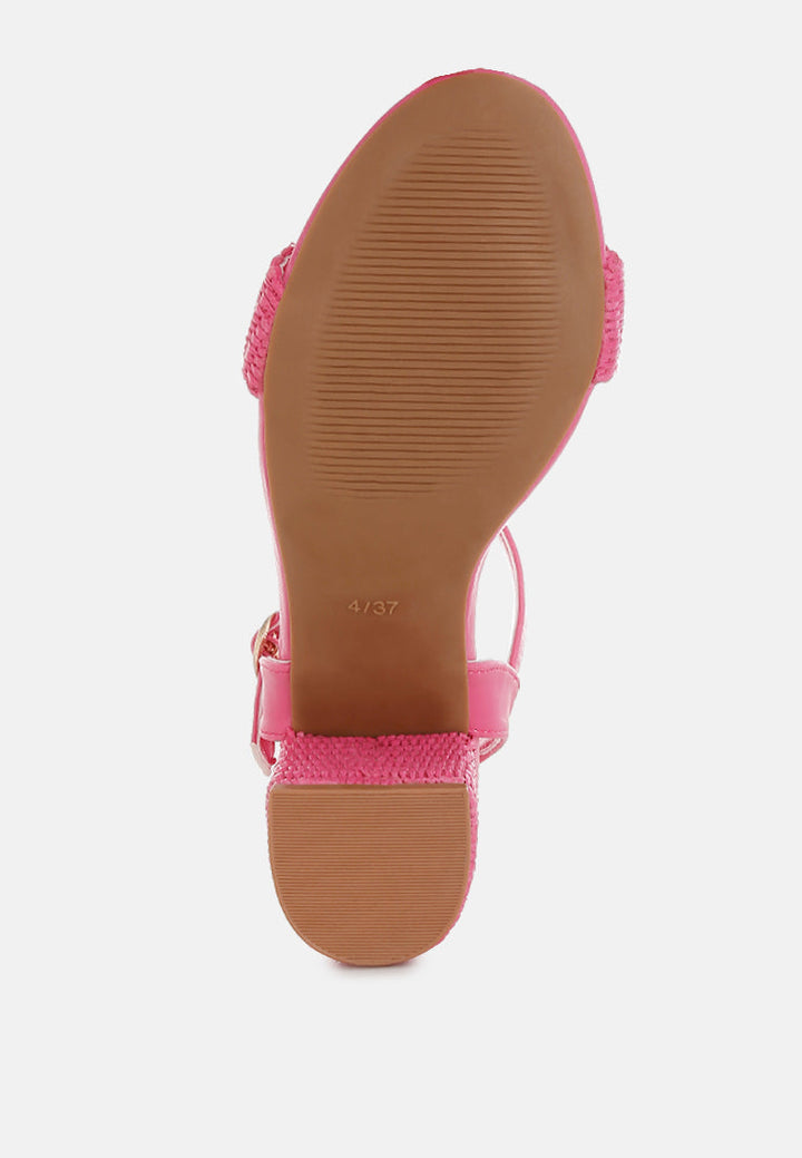 raffia pin buckle block heels by mode#color_fuchsia