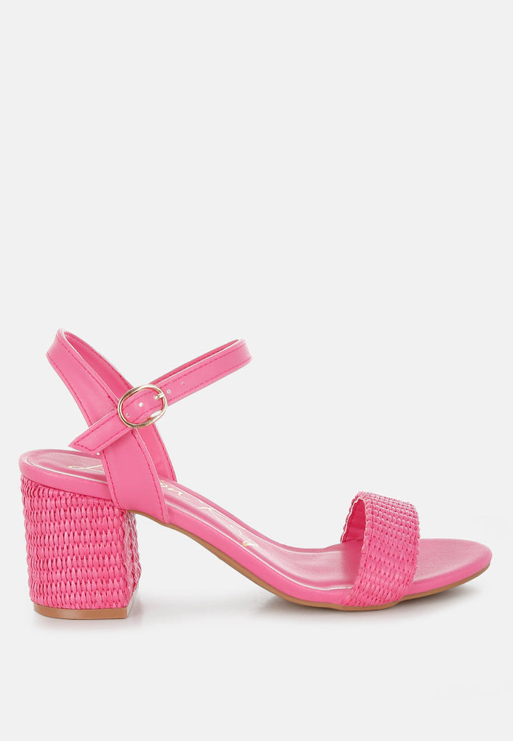 raffia pin buckle block heels by mode#color_fuchsia