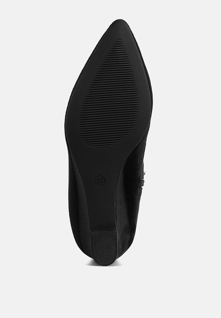 microfiber wedge heel boots by ruw#color_black