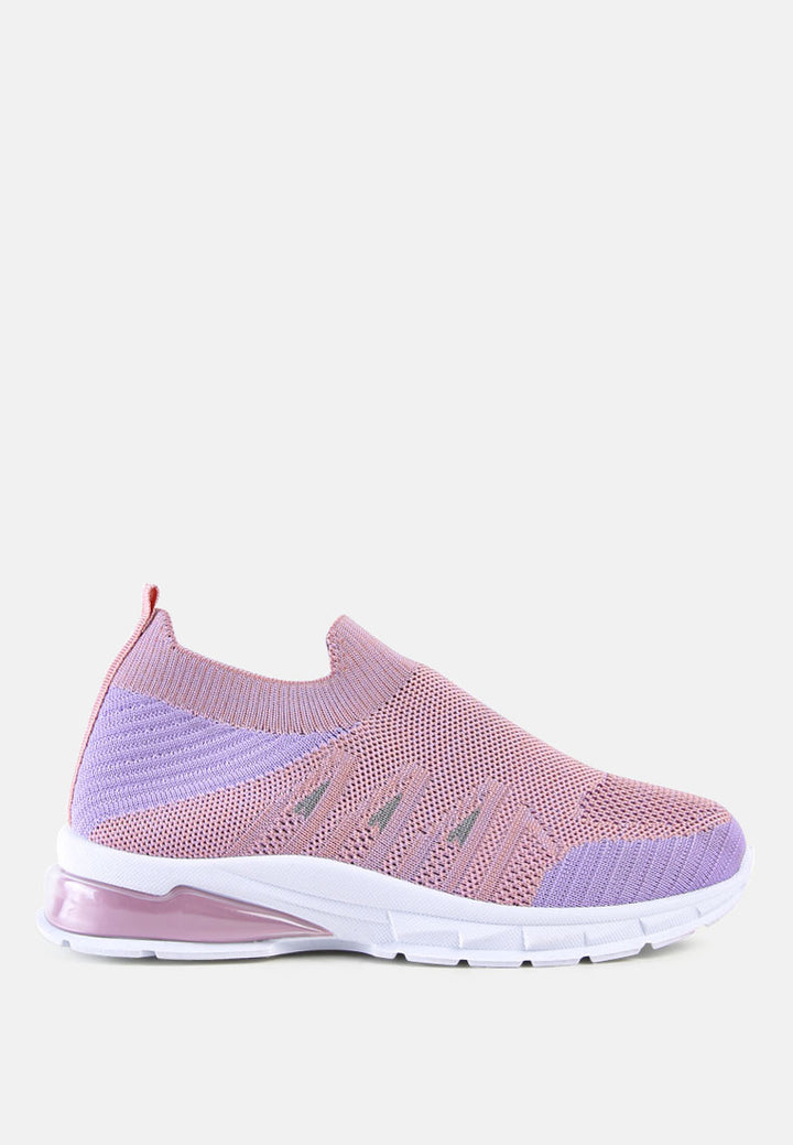 two tone light weight kids sneakers#color_purple