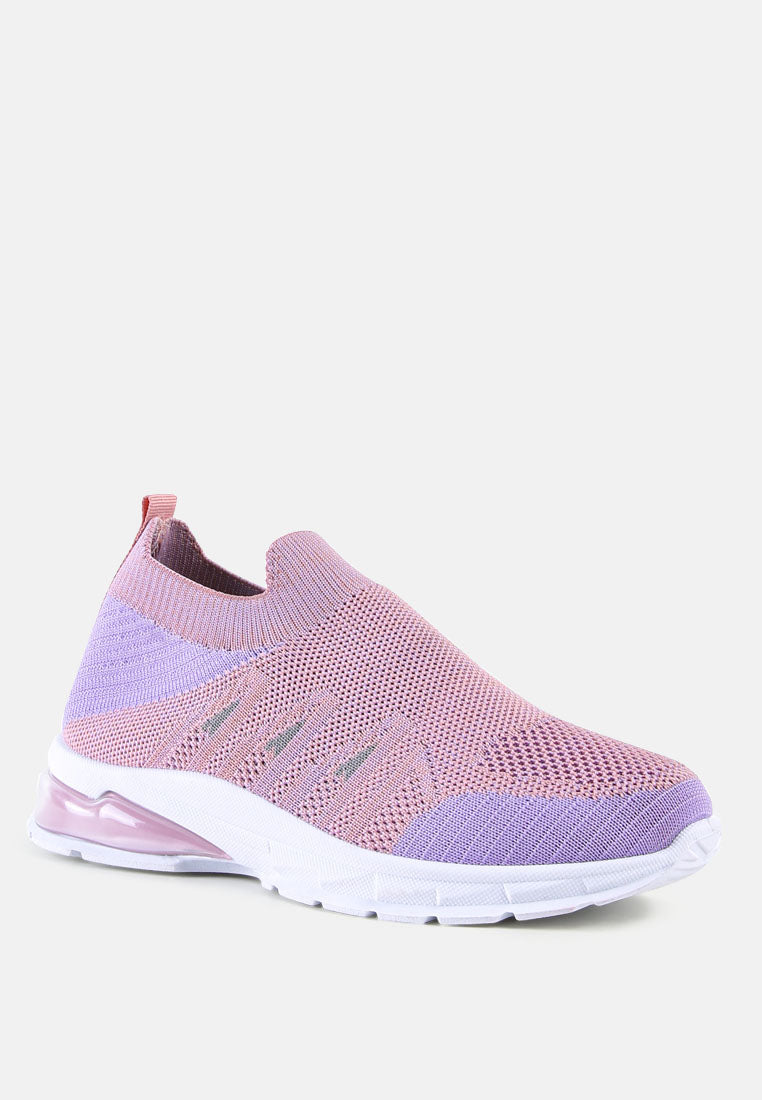 two tone light weight kids sneakers#color_purple