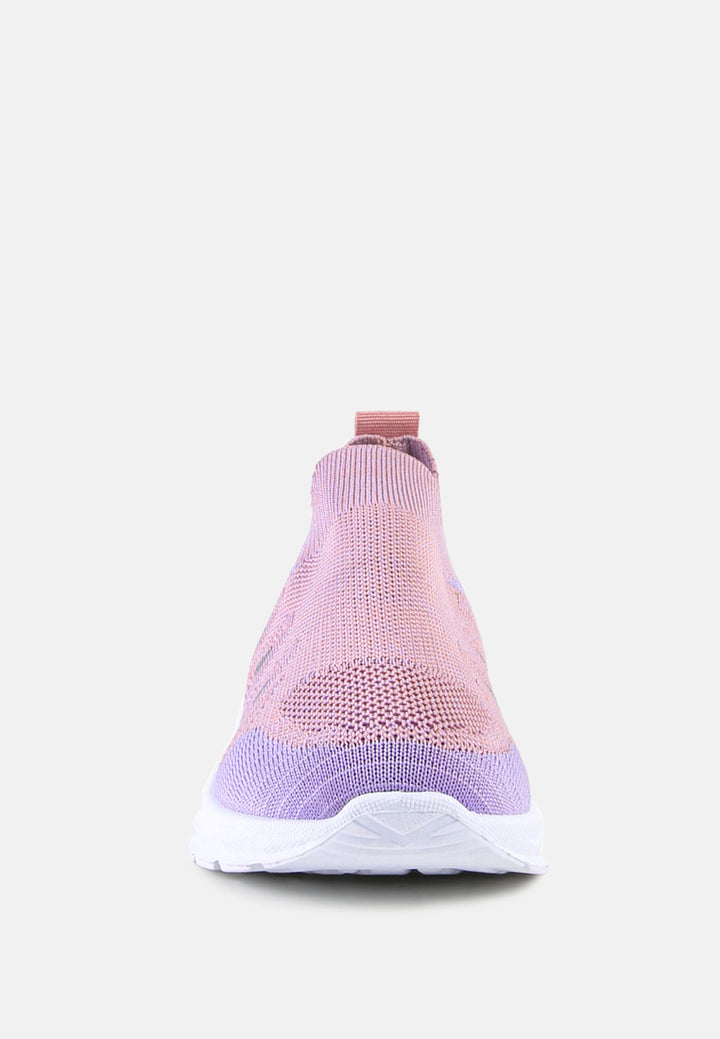 two tone light weight kids sneakers#color_purple