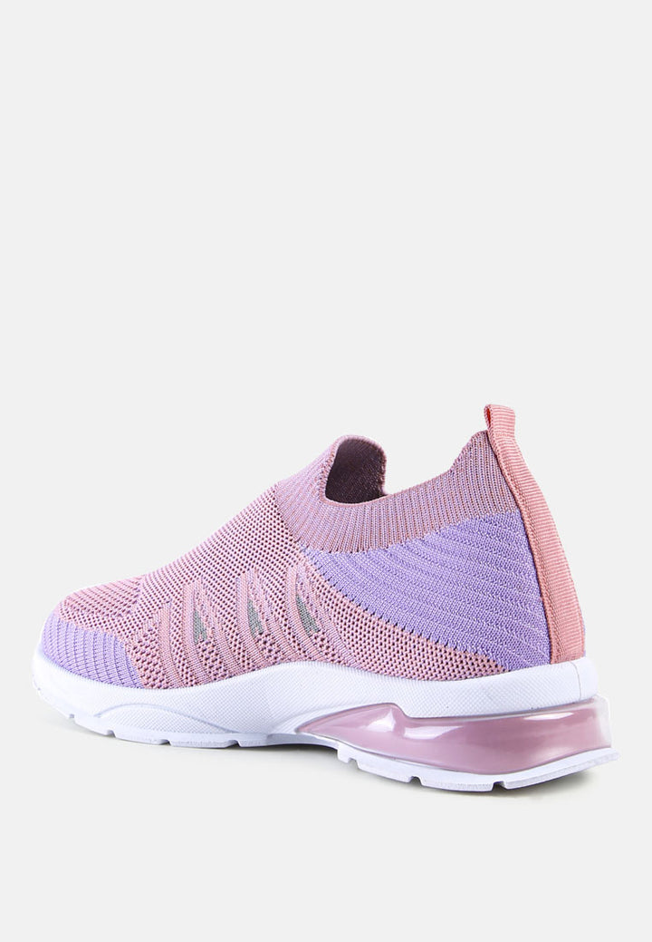two tone light weight kids sneakers#color_purple