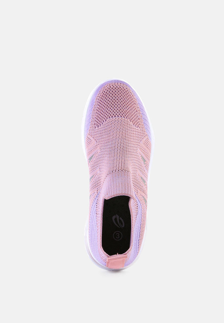 two tone light weight kids sneakers#color_purple