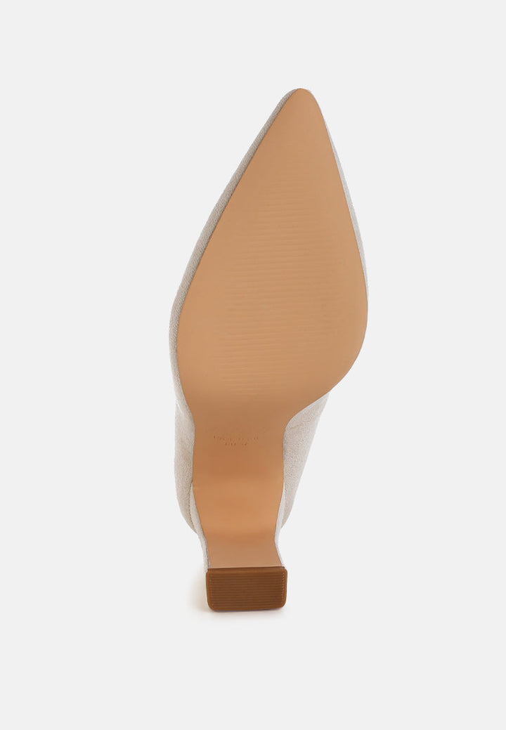 slim block heel pumps by ruw#color_beige