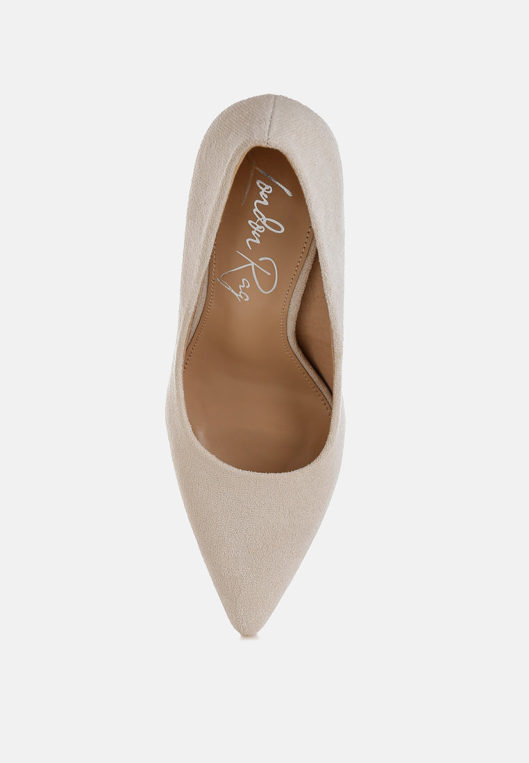 slim block heel pumps by ruw#color_beige