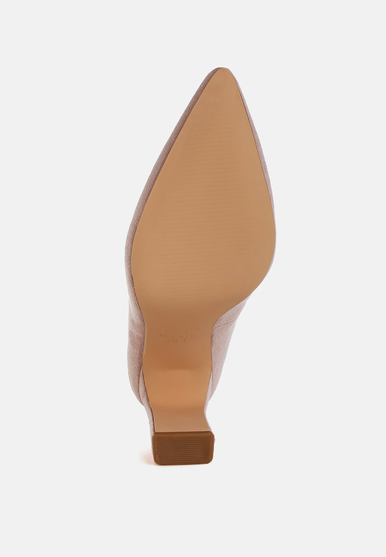 slim block heel pumps by ruw#color_pink