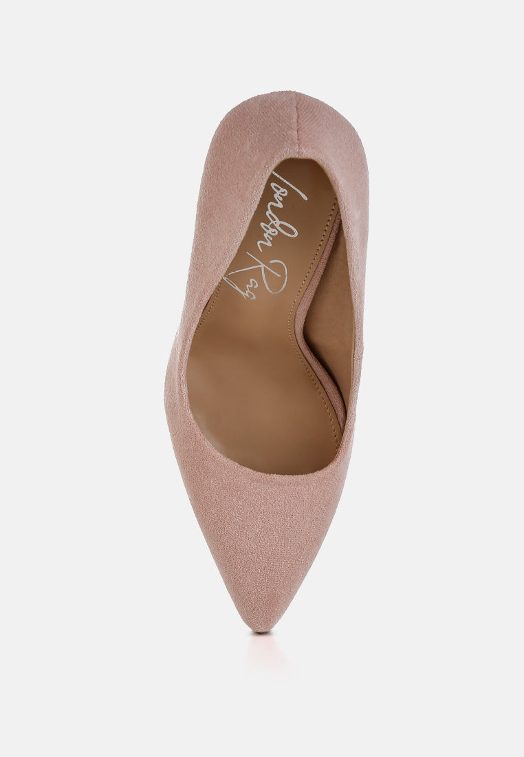 slim block heel pumps by ruw#color_pink