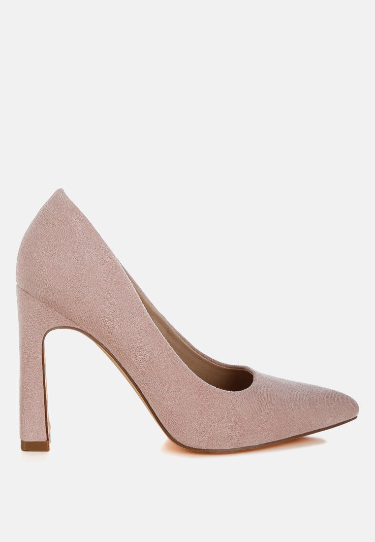 uboa slim block heel pumps#color_pink