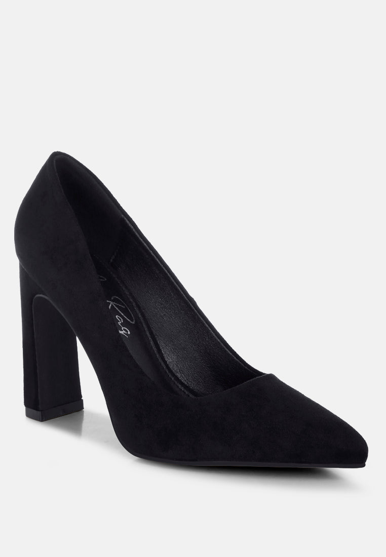 uboa slim block heel pumps#color_black