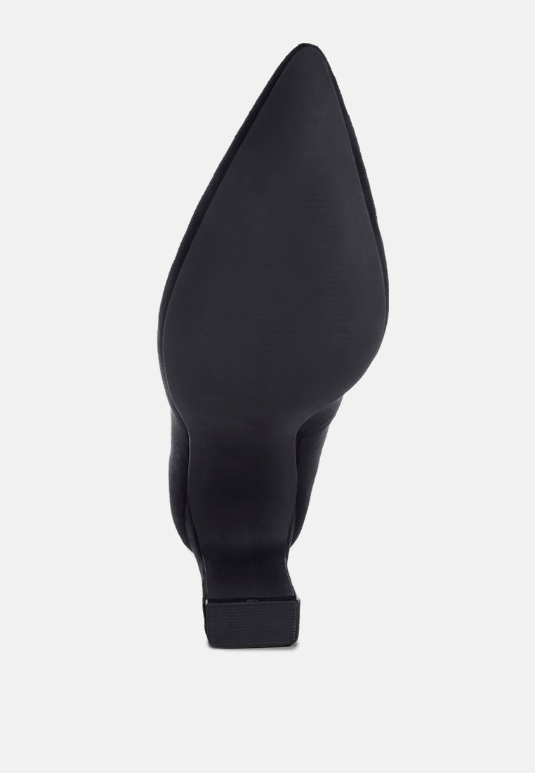uboa slim block heel pumps#color_black