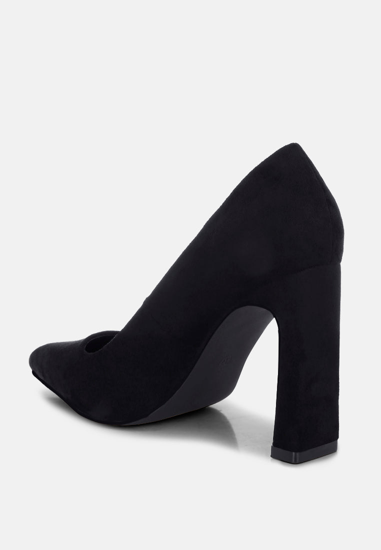 uboa slim block heel pumps#color_black