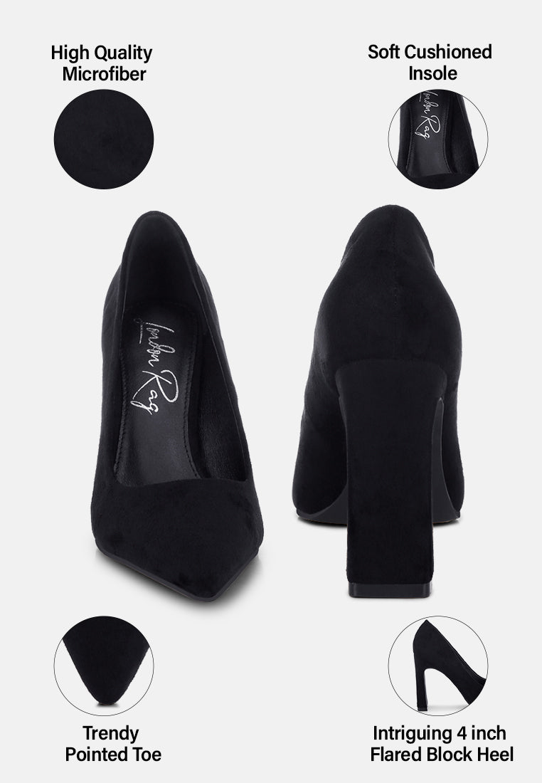 uboa slim block heel pumps#color_black