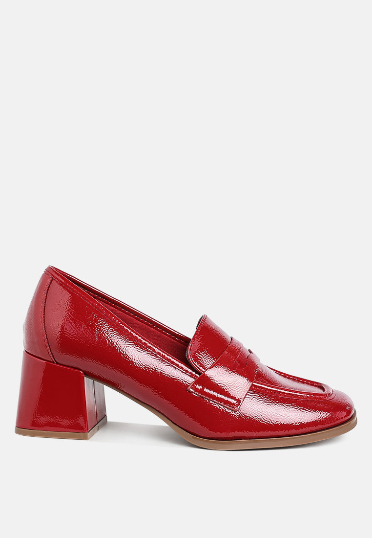 penny strap block heel loafers by ruw#color_burgundy