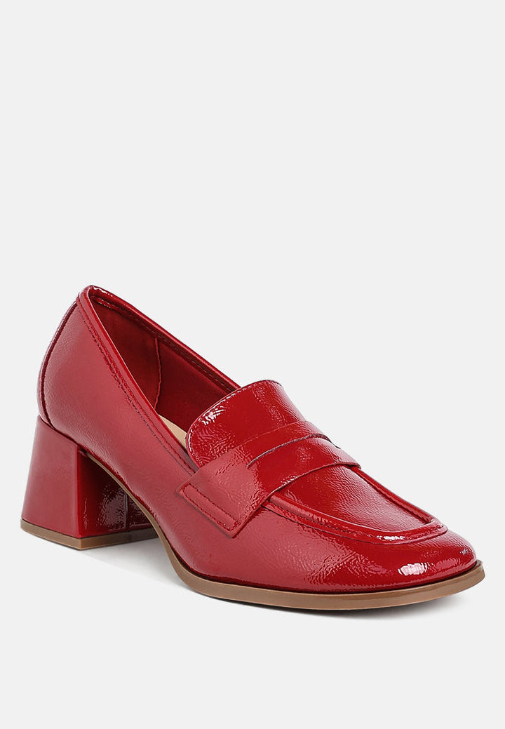 penny strap block heel loafers by ruw#color_burgundy