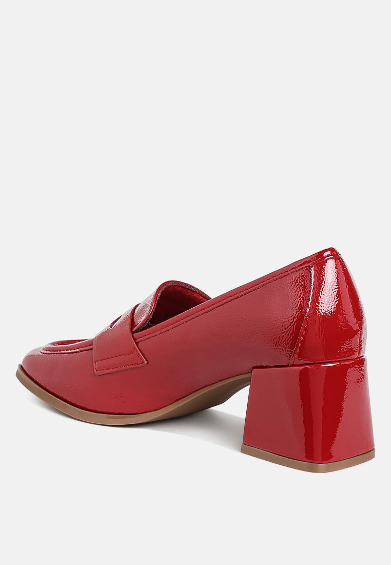 penny strap block heel loafers by ruw#color_burgundy