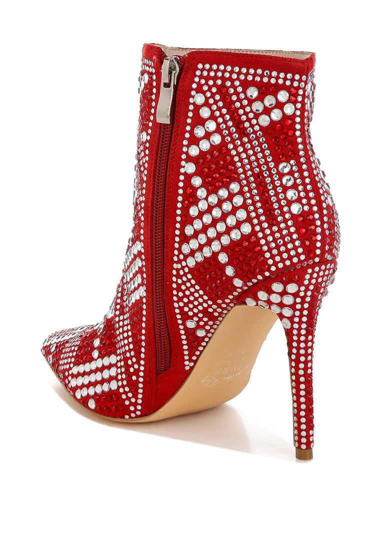 rhinestones studded stiletto heel boots by ruw#color_red