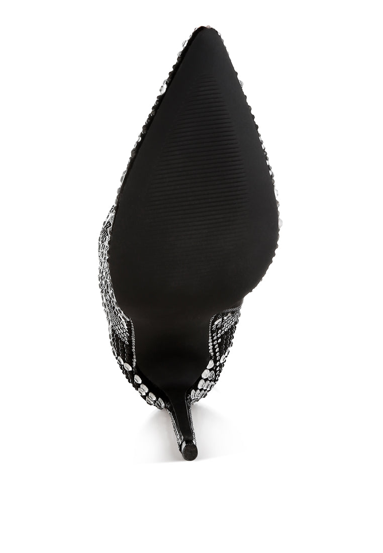 rhinestones studded stiletto heel boots by ruw#color_black