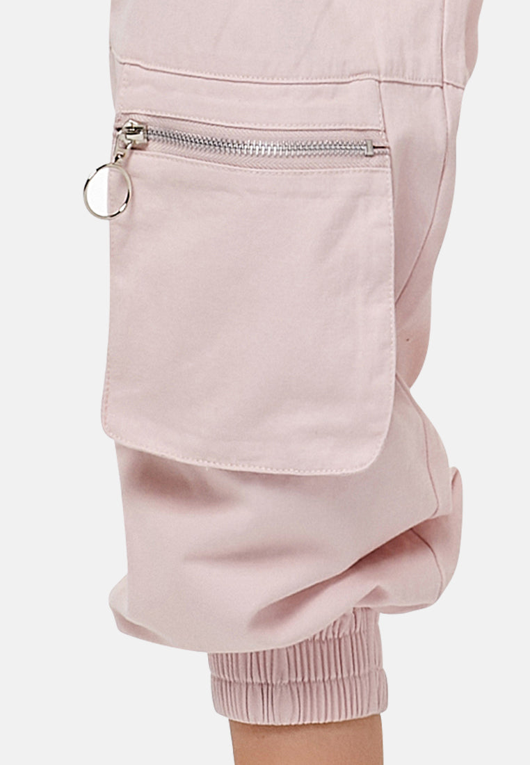utility cargo trousers#color_pink