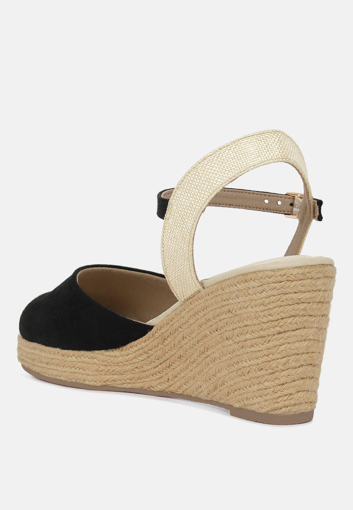 Women Soft Microfiber Espadrille Wedges