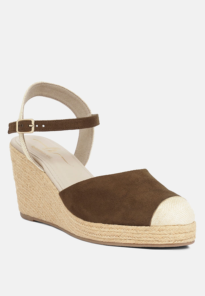 Women Soft Microfiber Espadrille Wedges
