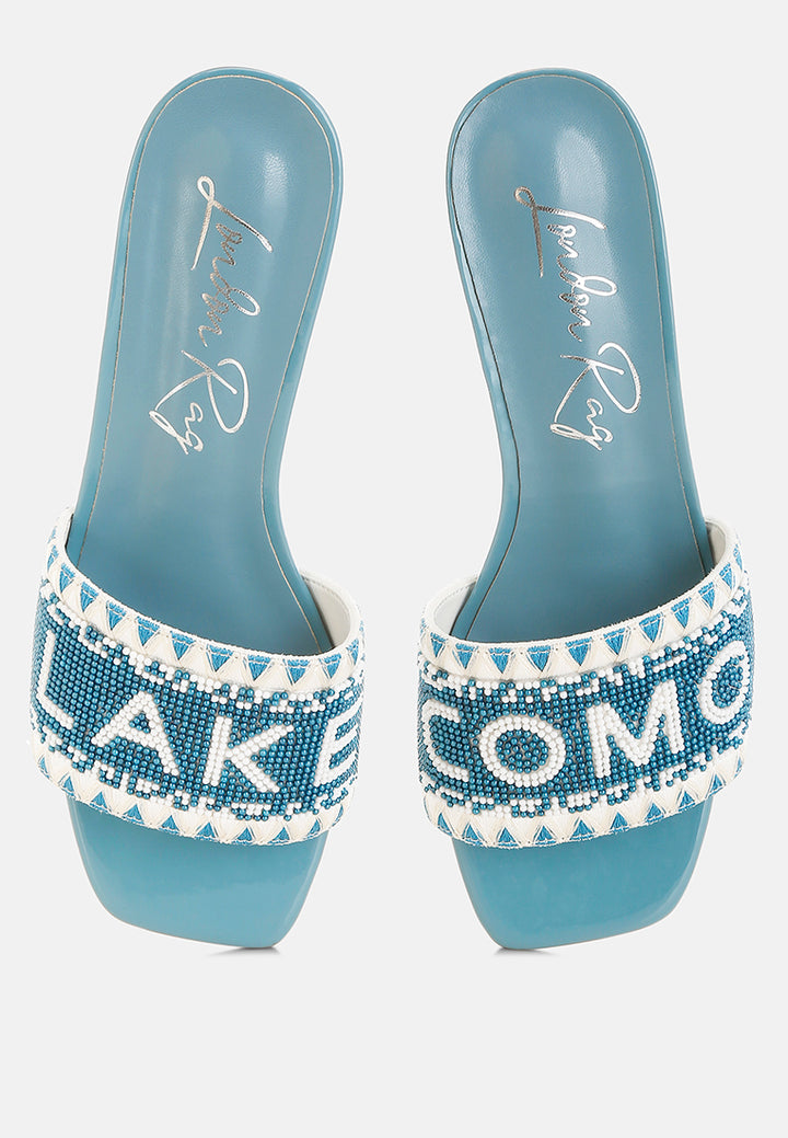 bead-studded slip-on heels by ruw#color_blue