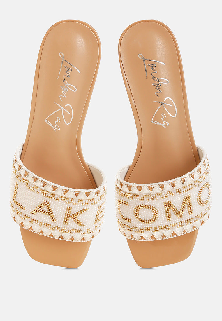 bead-studded slip-on heels by ruw#color_beige