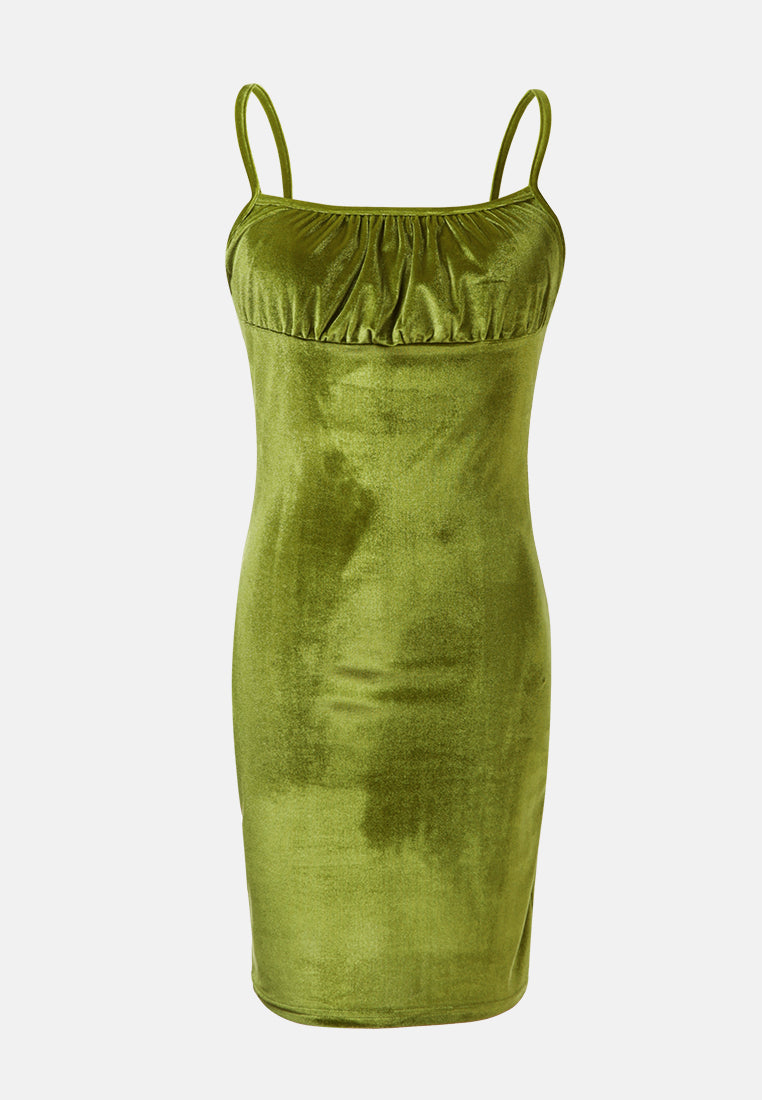 velvet mini bodycon dress by ruw#color_light-green