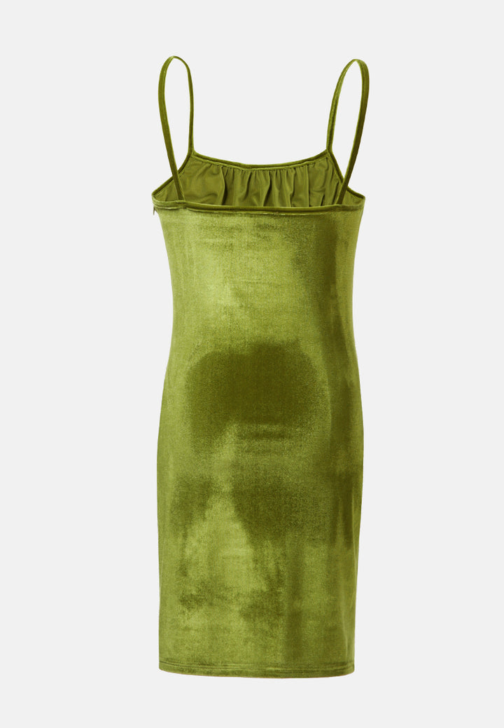 velvet mini bodycon dress by ruw#color_light-green