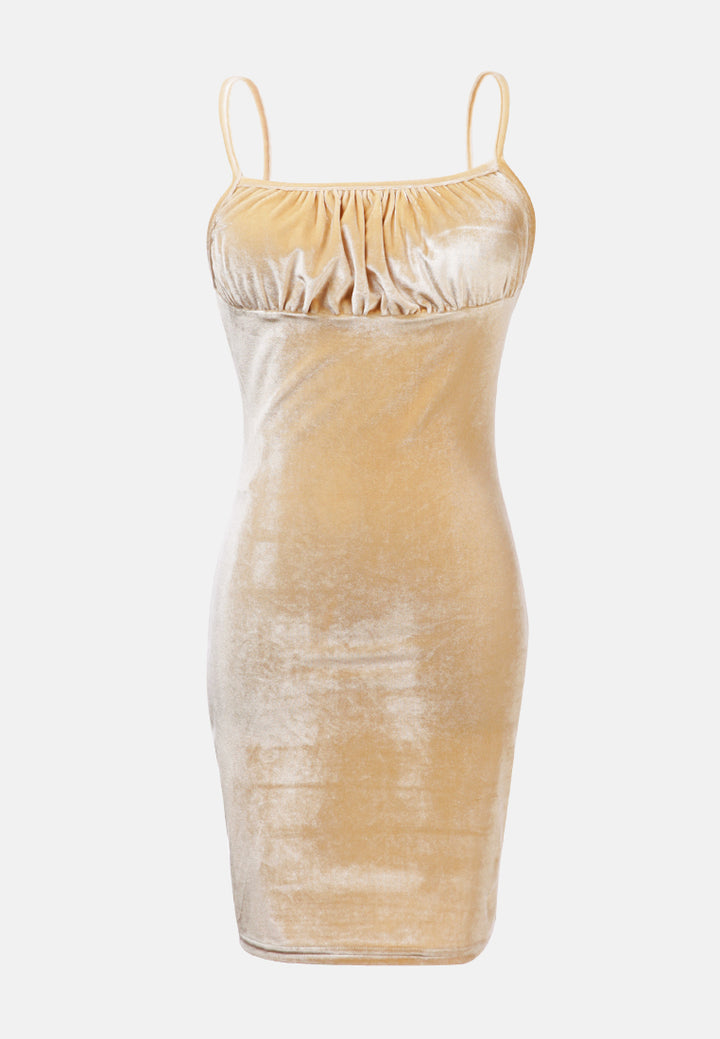 velvet mini bodycon dress by ruw#color_nude