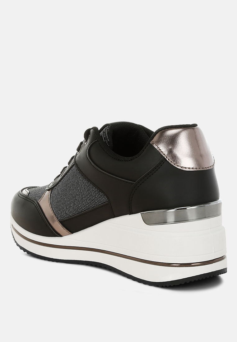 vespera faux leather & mesh sneakers#color_black