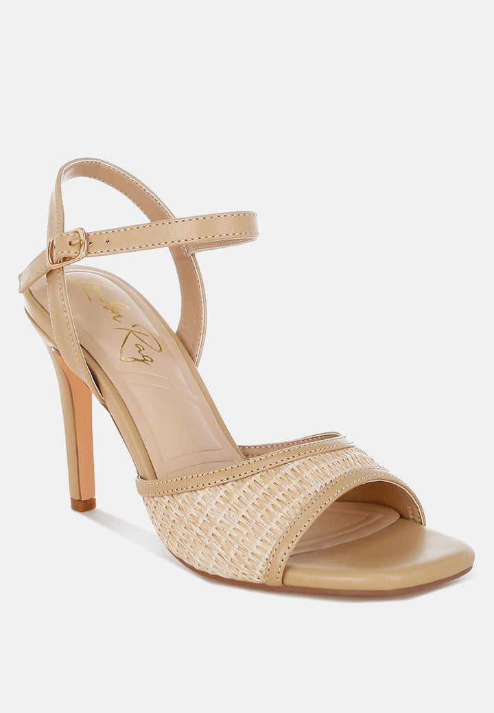 raffia square toe stiletto heels by ruw#color_beige
