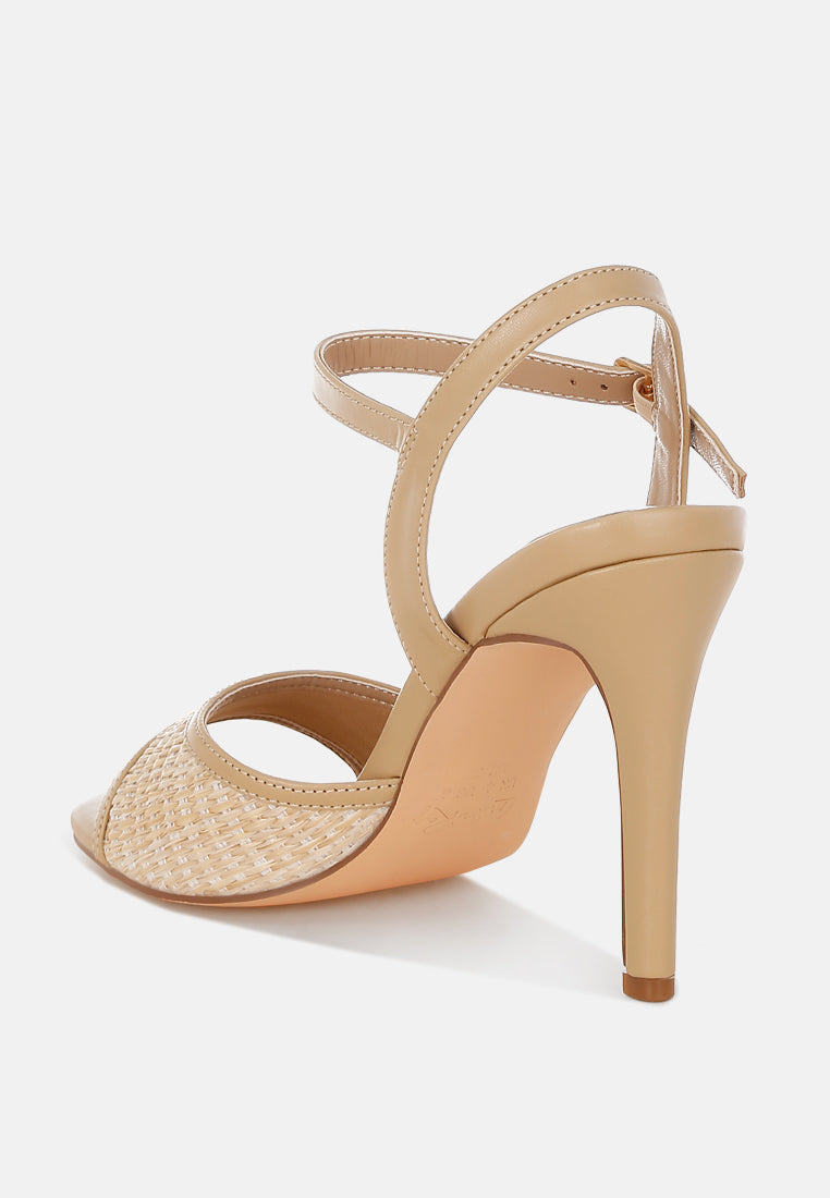 raffia square toe stiletto heels by ruw#color_beige