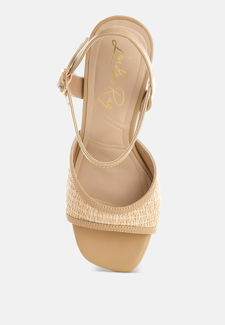 raffia square toe stiletto heels by ruw#color_beige