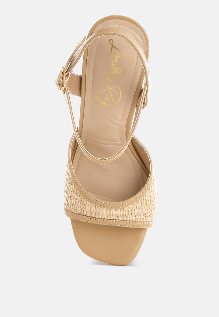 raffia square toe stiletto heels by ruw#color_beige